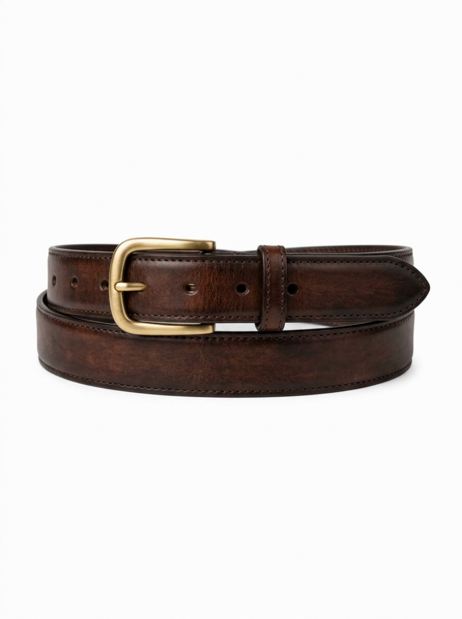 Hand-Burnished Calfskin Belt