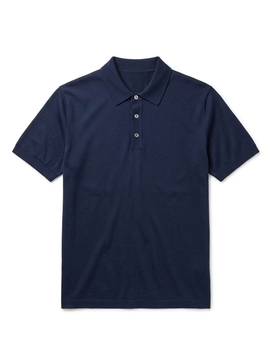 Silk-Cotton Blend Polo Shirt
